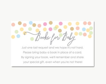 Bring a Book Card Insert Printable DIY DOWNLOAD