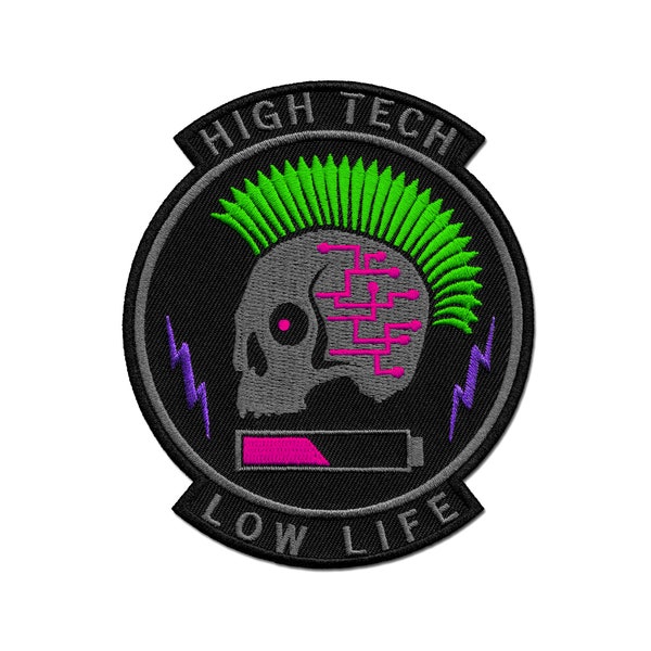 High Tech Low Life Aufnäher NEON