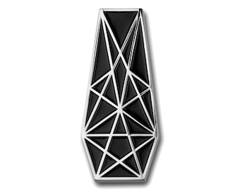 Pentacle Coffin Pin - Silver