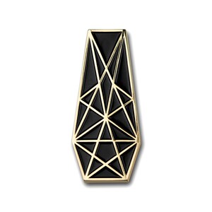 Pentacle Coffin Pin - Gold