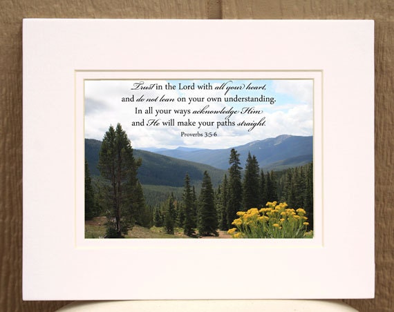 Bible Verse Wall Art Proverbs 3 5 6 trust in the Lord Mountain Photo ...