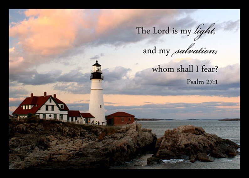 Christian wall art Psalm 27 1 Lighthouse Scripture art, Lighthouse decor, Nautical decor, Bible verse art Lighthouse art Christian gifts image 3