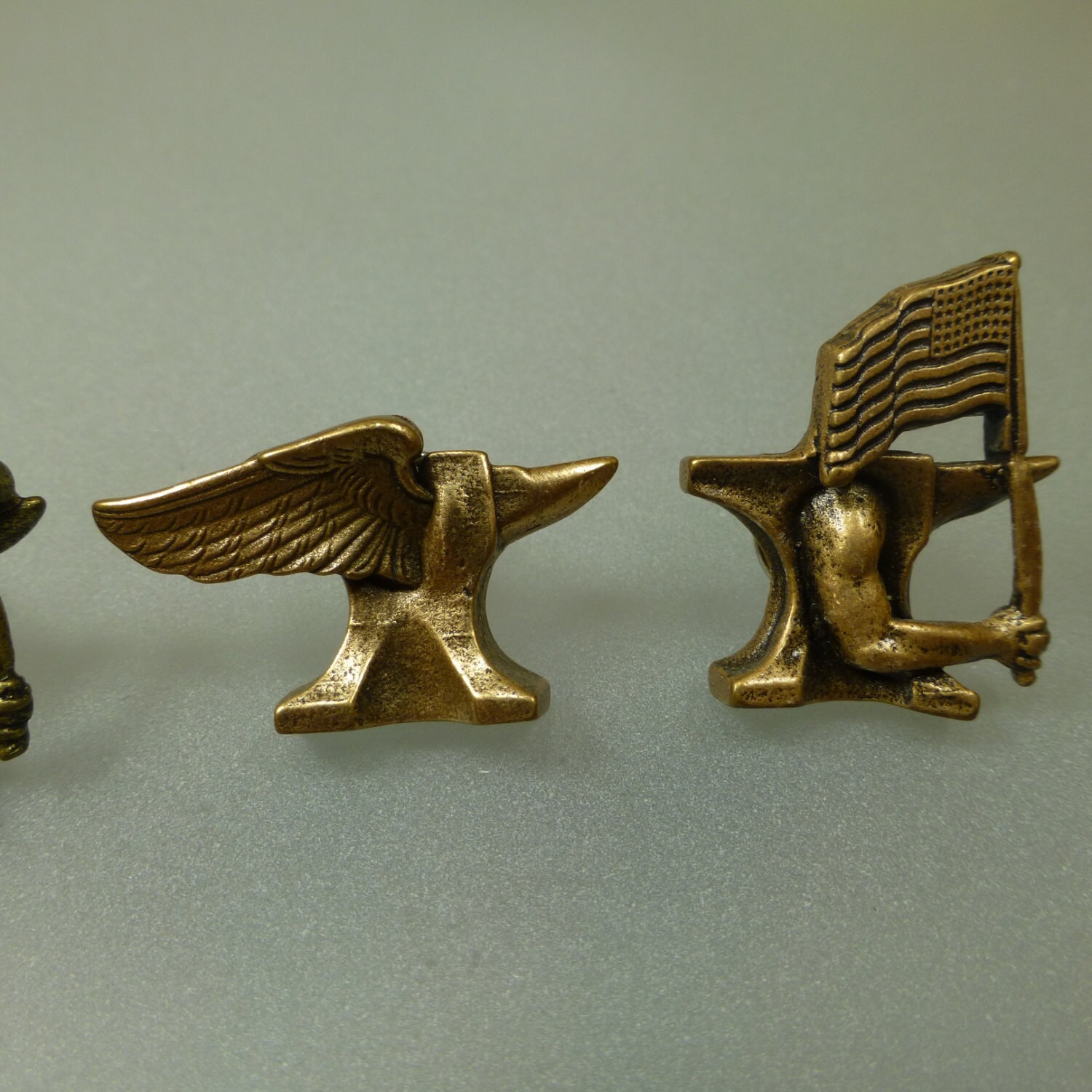 Cast Bronze Novelty PinsWinged Anvil Etsy