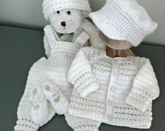 Newborn Baby Boy Baptism/Coming Home Outfit Crochet Pattern