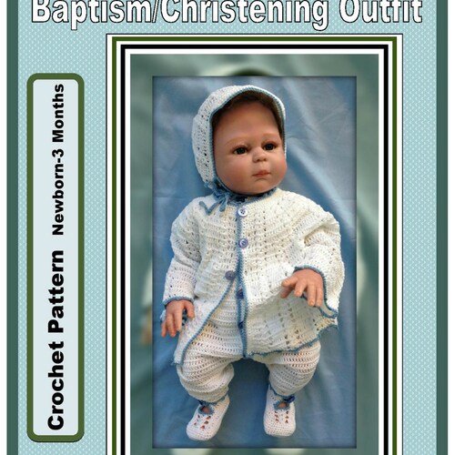 Baby Boy Christening Outfit Crochet Pattern With Lace Jacket Etsy