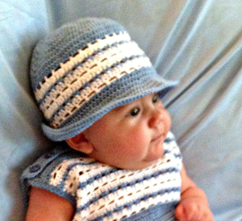 Crochet Pattern Baby Boy Romper Outfit 46 Months Etsy Denmark