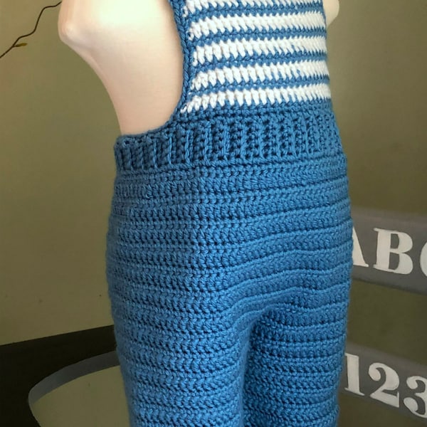 Macacão de crochê para bebê menino ou menina