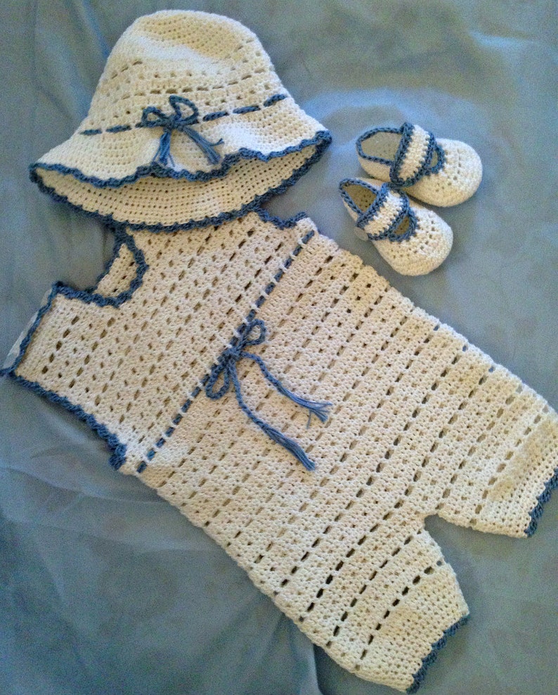 Crochet Pattern Baby Boy Romper Outfit 4 6 Months Etsy