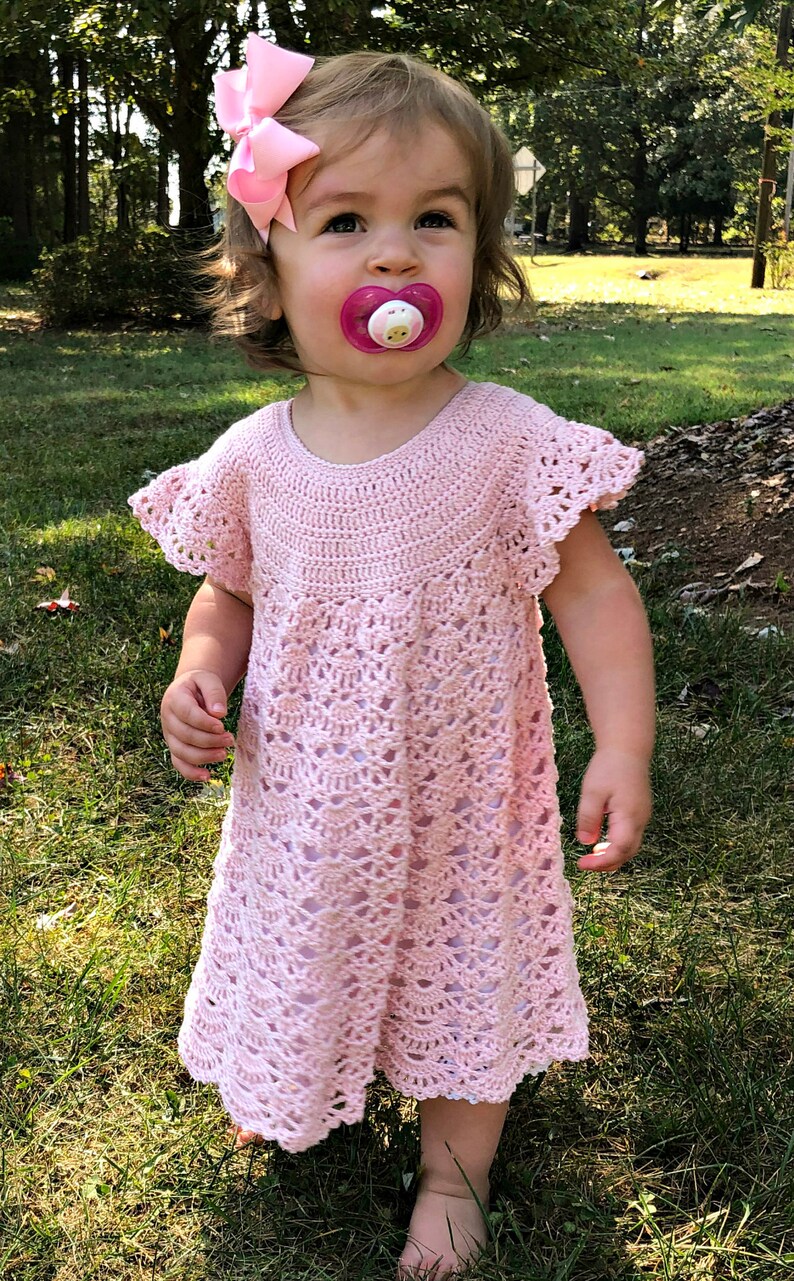 Crochet Pattern Baby Dress 2T To 3T Girl With Slip Printable Etsy 