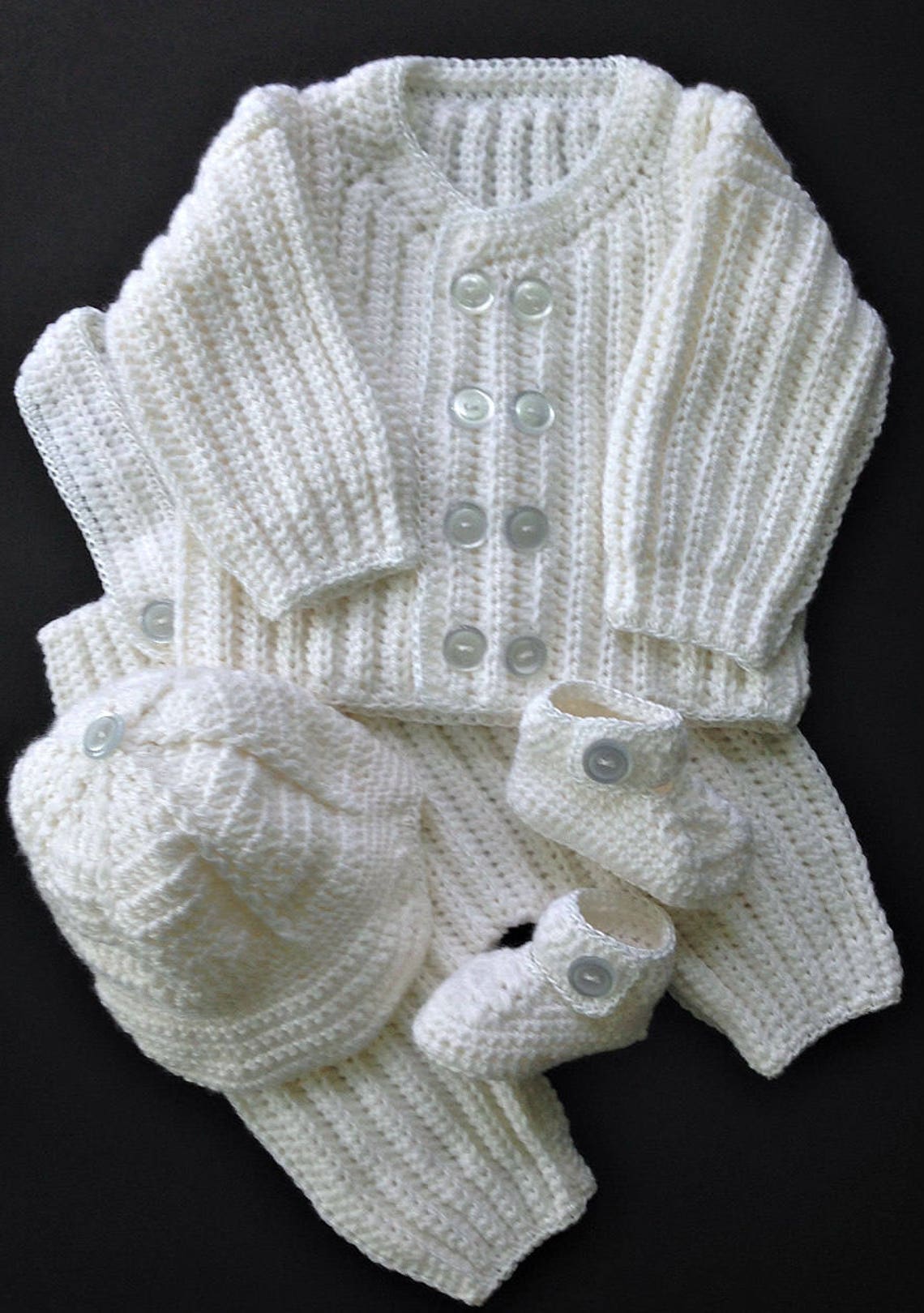 Baby Boy Christening Outfit Crochet Pattern Sweater Jacket Etsy