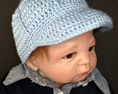 Baseball Cap Crochet Pattern for Baby Boy or Girl Newborn-6 Months