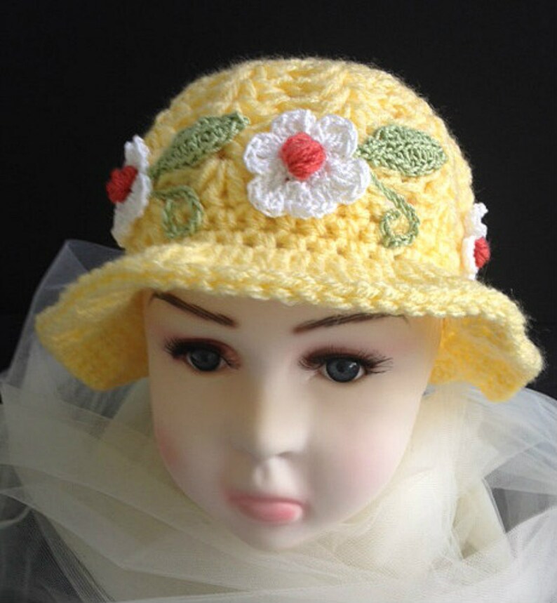 Girl/'s Crocheted Hat for Spring and Summer