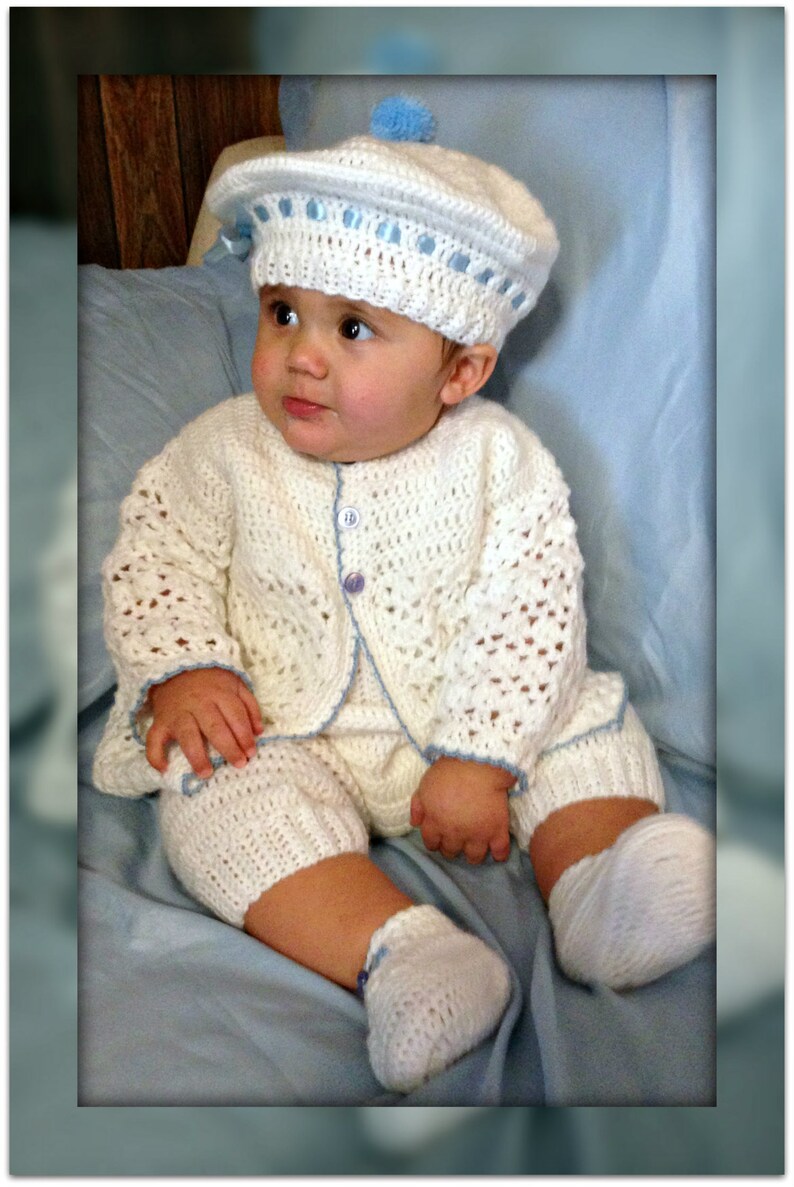 Baby Boy 912 Mo. Christening Outfit Crochet Pattern With Etsy Norway