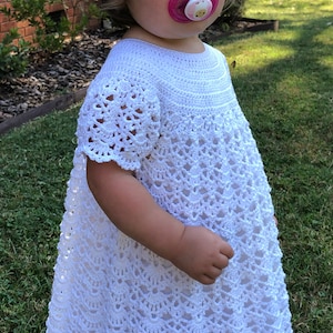 Crochet Pattern Baby Dress 2T to 3T Girl with Slip Printable