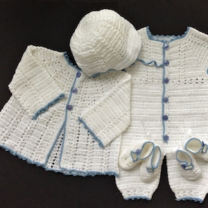Newborn Baby Boy Coming Home/Baptism/Christening Outfit Crochet Pattern