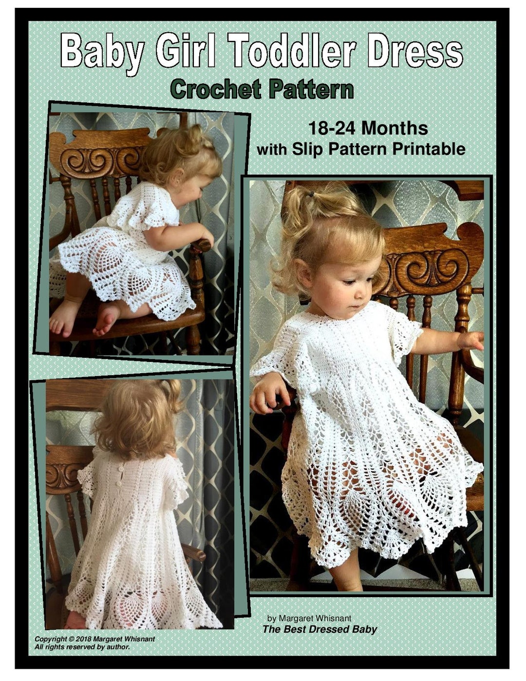 Baby Girl Toddler Dress Crochet Pattern With Slip Printable - Etsy