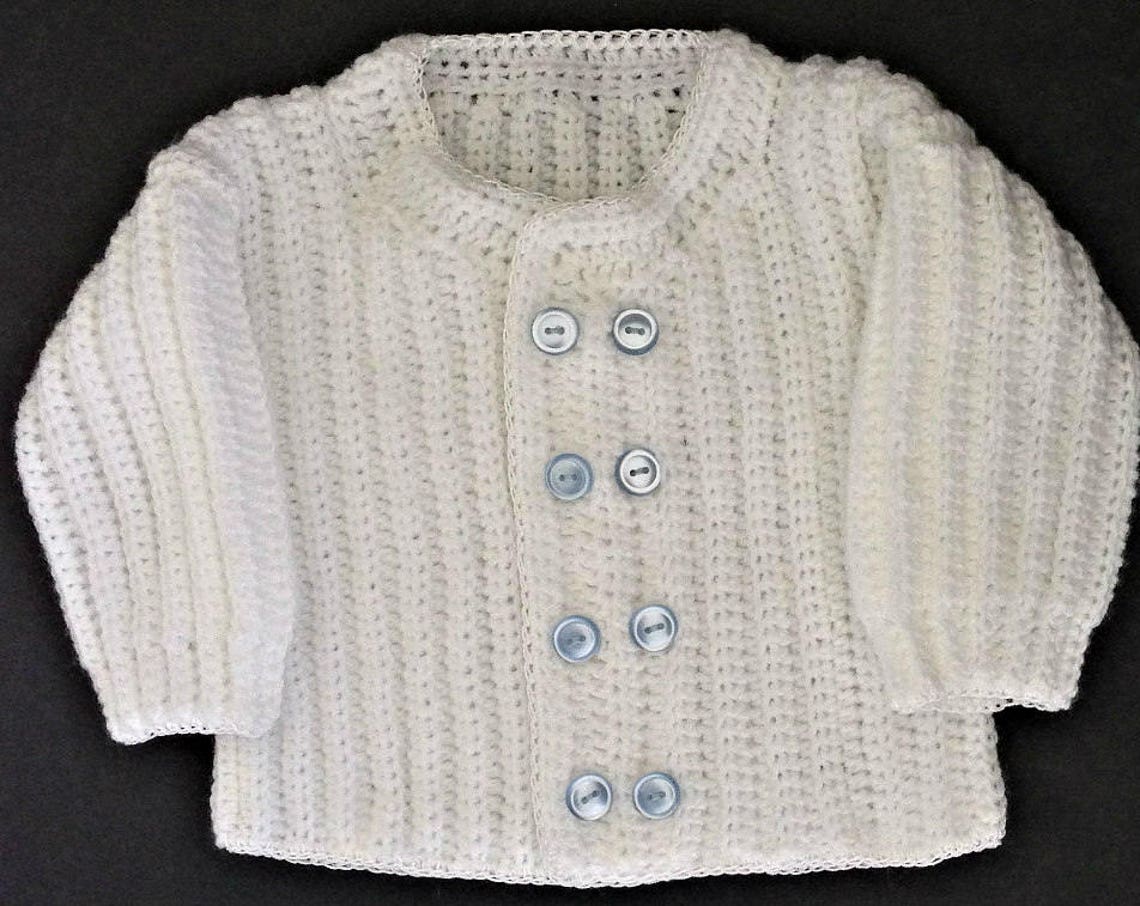Baby Boy Christening Outfit Crochet Pattern Sweater Jacket Etsy