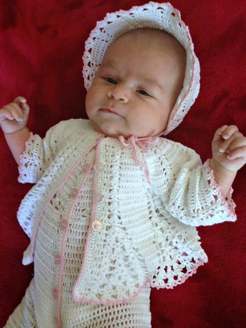 Baby Girl Coming Home Outfit with Lace Jacket Bonnet Mary Jane Booties Rompers
