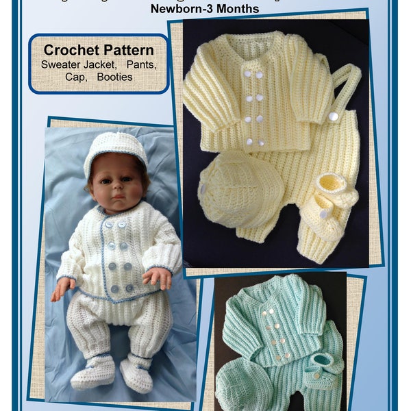 Baby Boy Coming Home/Baptism Outfit Crochet Pattern