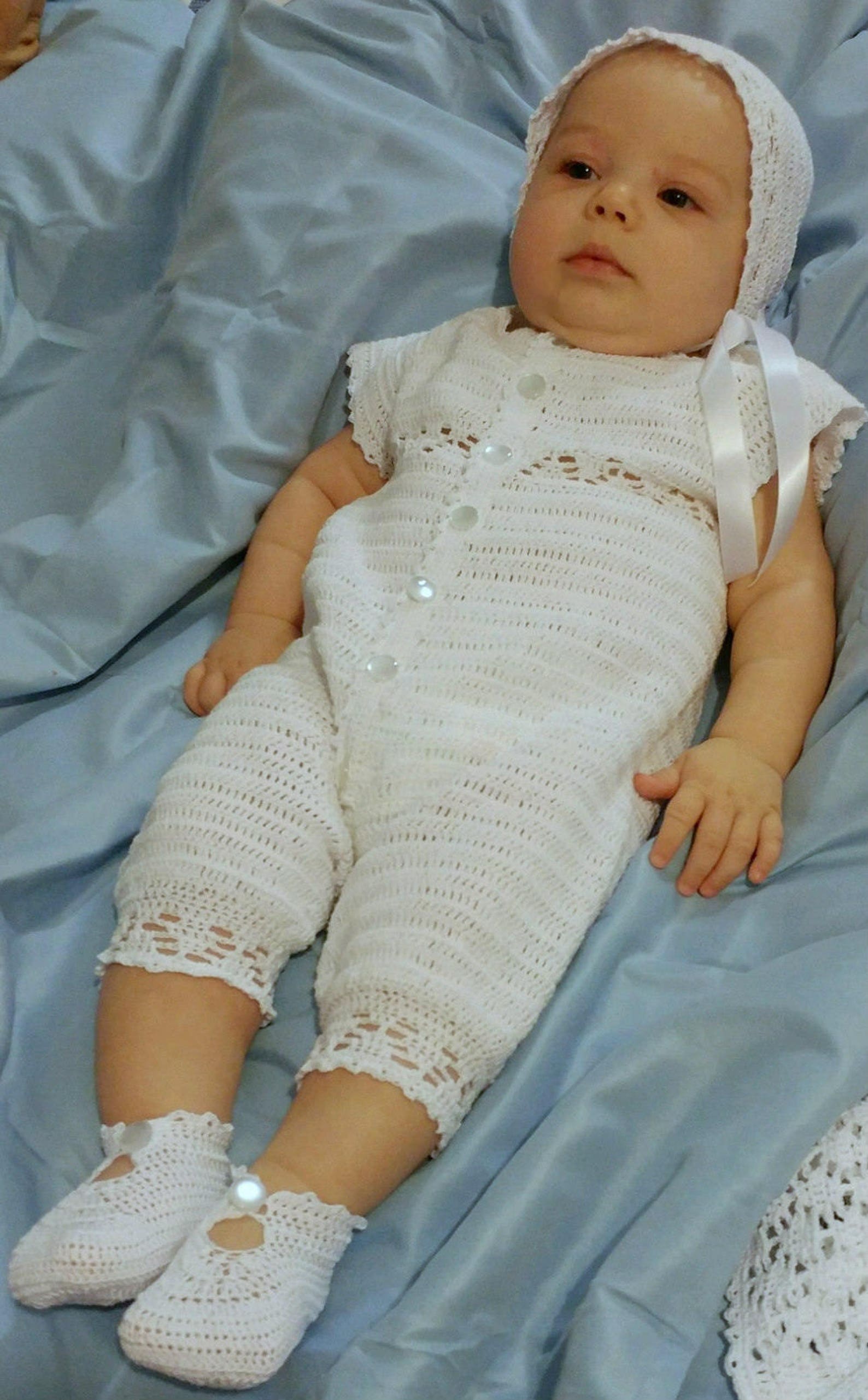 Baby Boy Christening Outfit Crochet Pattern with Lace Jacket Etsy