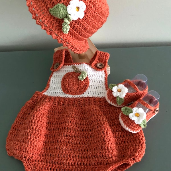 Pumpkin Onesie Outfit for Fall or Anytime Crochet Pattern for Baby Boy or Baby Girl