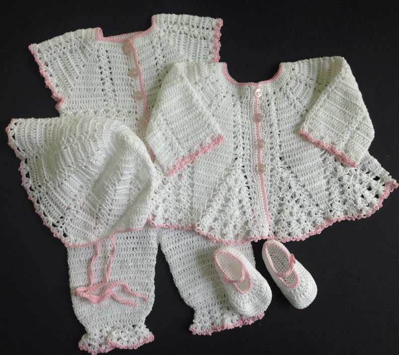 Baby Girl Coming Home Outfit with Lace Jacket Bonnet Mary Jane Booties Rompers