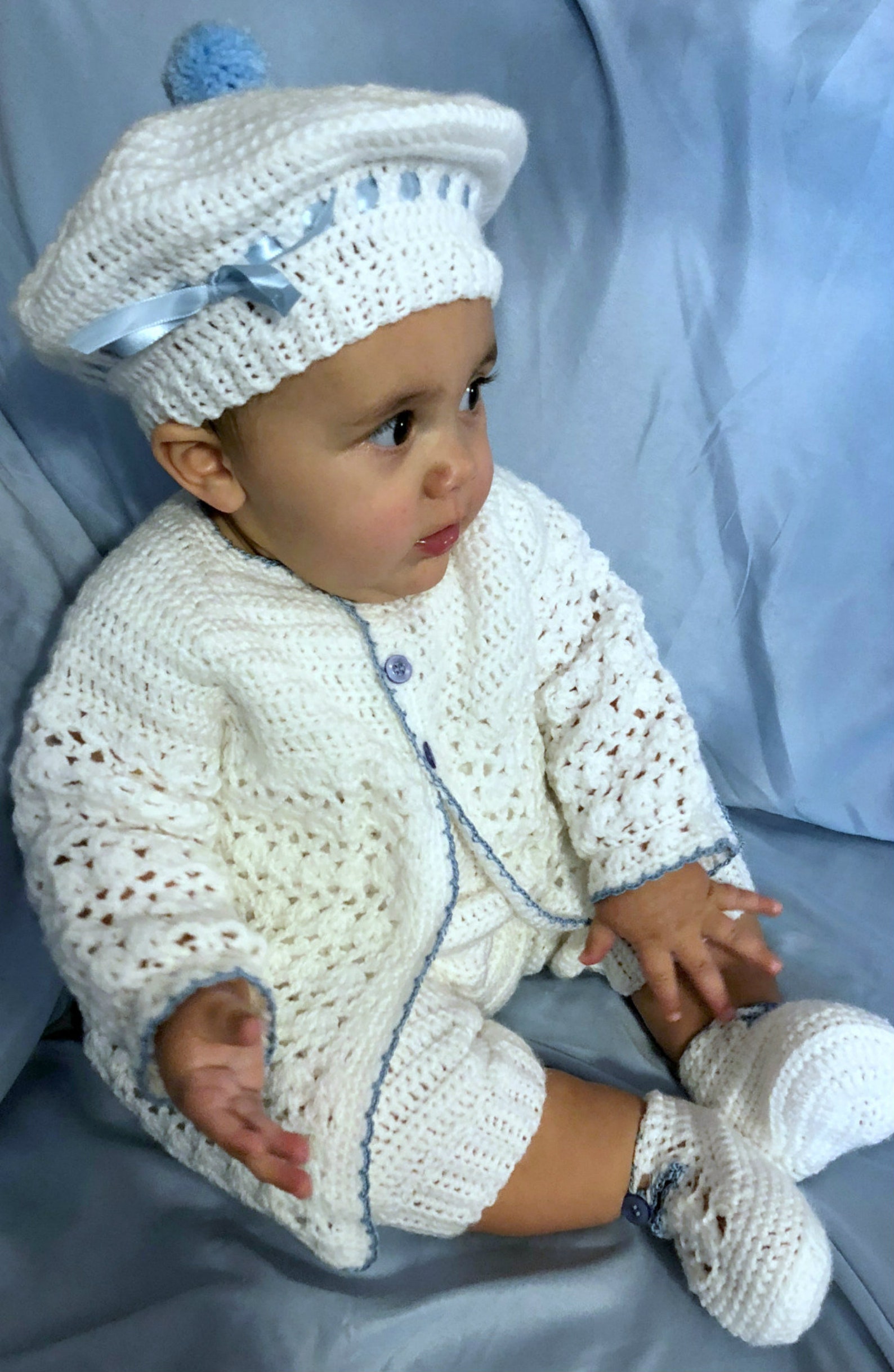 Baby Boy 912 Mo. Christening Outfit Crochet Pattern With Etsy Norway