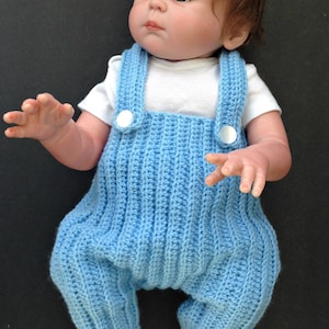 Crochet Pattern Baby Pants with Suspenders, Knee Length, Newborn-6 Months
