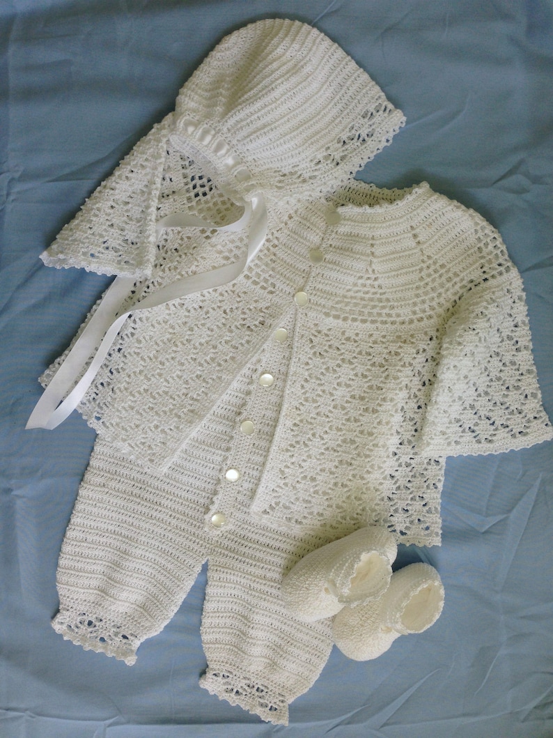Baby Boy Christening Outfit Crochet Pattern with Lace Jacket Etsy