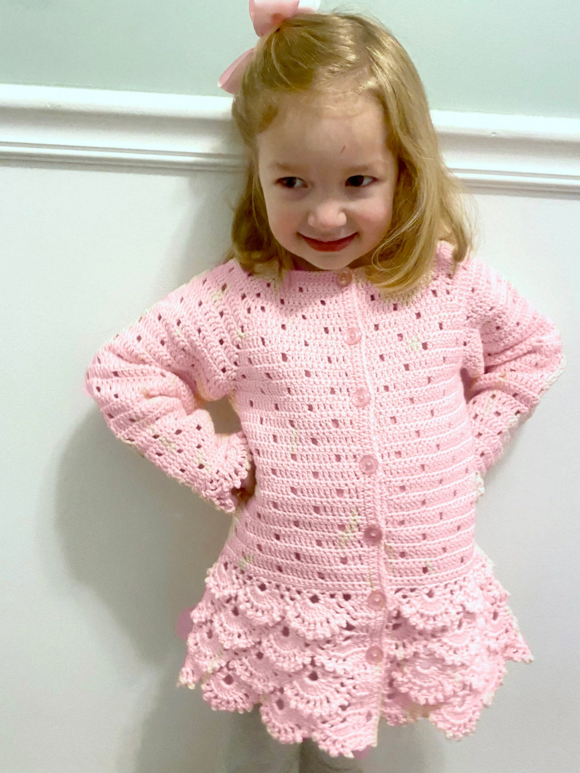Girls Sweater Jacket 2T4T Crochet Pattern Etsy