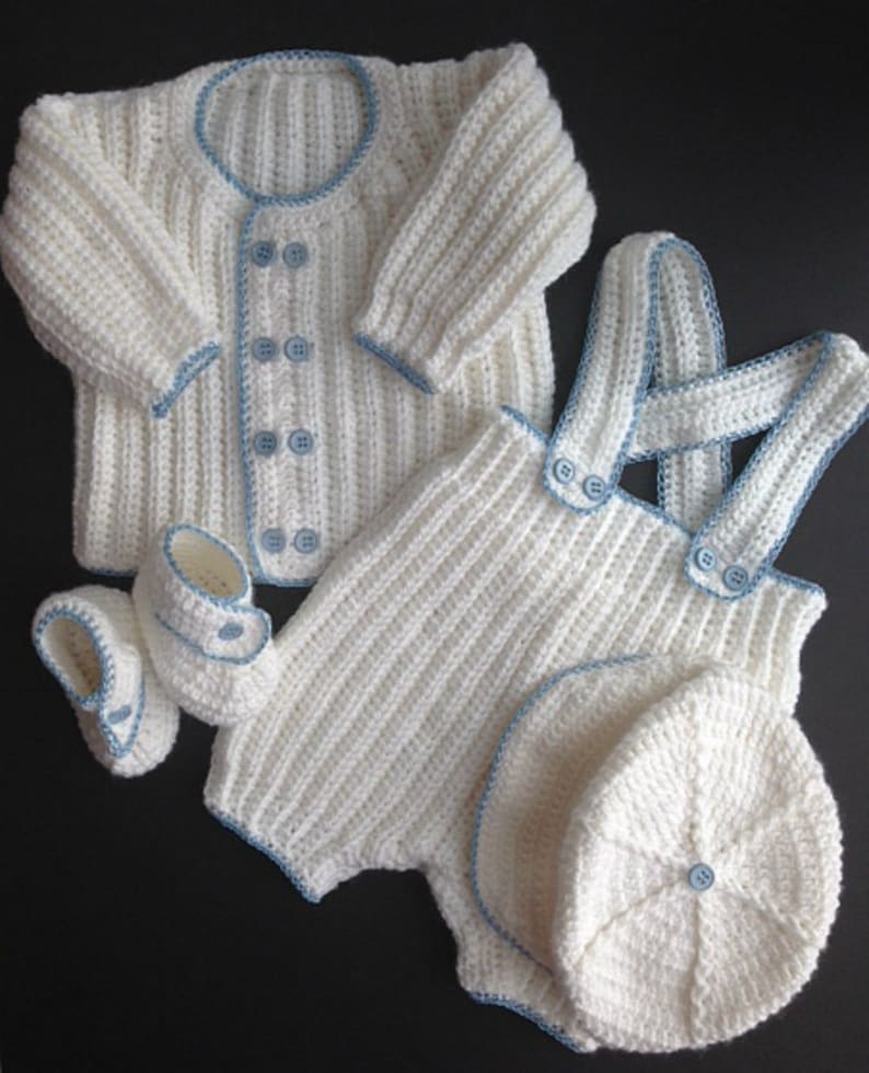 Baby Boy Crocheted Christening Outfit Etsy