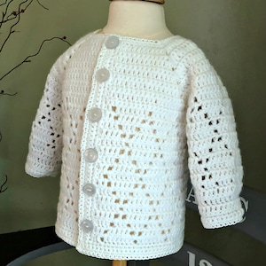 Baby Boy Sweater Jacket for Christening, Baptism, or Everyday Crochet Pattern 4-6 Months