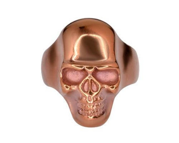 copper skull ring