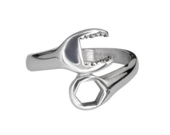 Heavy Metal Jewelry Gents Wrench Ring Stainless Steel Motorcycle Jewelry