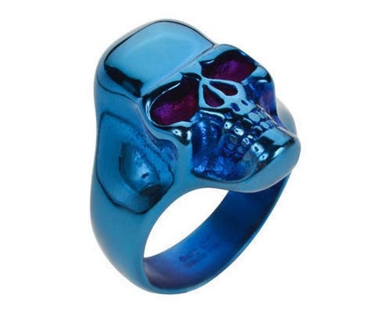 blue skull ring