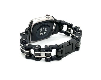 Heavy Metal Jewelry Mens Watch Band - Black Color - 3/4" Wide