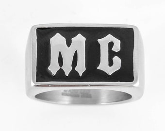 Heavy Metal Jewelry Gents MC Ring Stainless Steel Motorcycle Jewelry