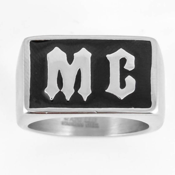 Heavy Metal Jewelry Gents MC Ring Stainless Steel Motorcycle Jewelry