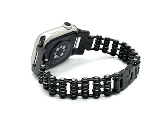 Heavy Metal Jewelry Ladies Watch Band - Black Color - 3/8" Wide Mini