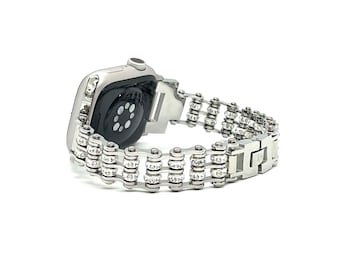 Heavy Metal Jewelry Ladies Watch Band - Silver Color - 3/8" Wide Mini