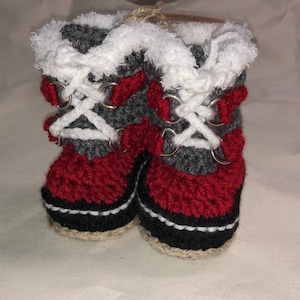 BABY BOOTIES NEWBORN Gift Baby Shower Gift Baby shoes Crochet Boots Crochet Baby Boots Newborn Boots Newborn Booties, image 1