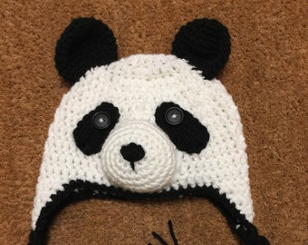 BABY SHOWER GIFT Crochet Panda Bear Hat Newborn Hat  Baby Hat Baby Photo Prop Newborn Gift