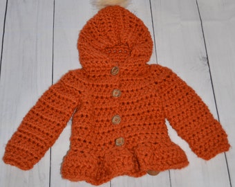 TODDLER SWEATER Hooded Sweater Hooded Cardigan Hooded Coat Girl's Sweater Hoodie