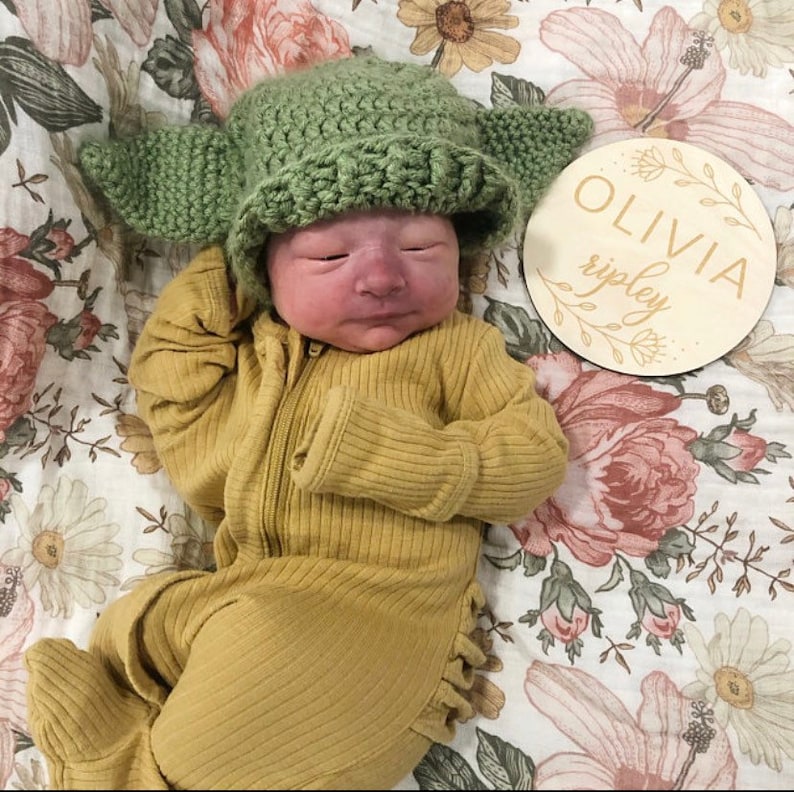 PDF CROCHET PATTERN Yoda Baby Hat Pattern Newborn image 3