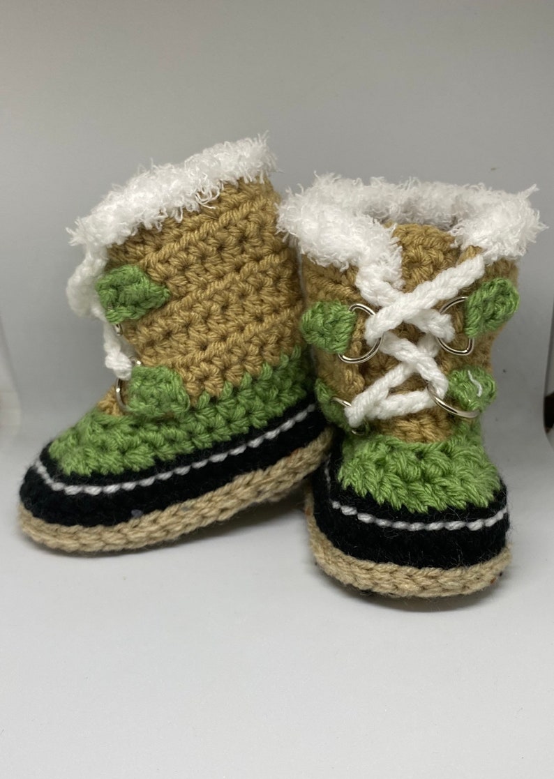 BABY BOOTIES NEWBORN Gift Baby Shower Gift Baby shoes Crochet Boots Crochet Baby Boots Newborn Boots Newborn Booties, image 3