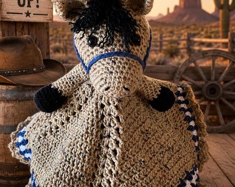 BABY GIFT LOVEY | Horse  Blanket |Newborn Gift Baby blanket | Baby Shower Gift | Horse Lovey Blanket | Horse Security blanket