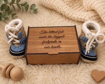 BABY SHOWER GIFT| Baby Booties in Beautiful Box| Customizable Baby Gift