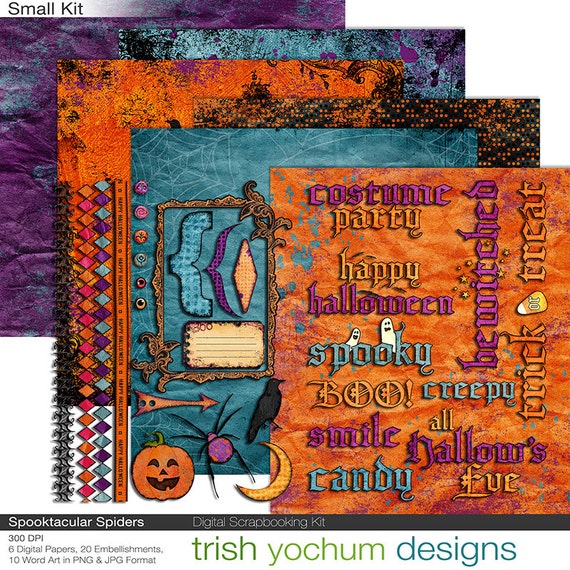 Halloween Clipart Digital Scrapbook Halloween All Hallows Etsy