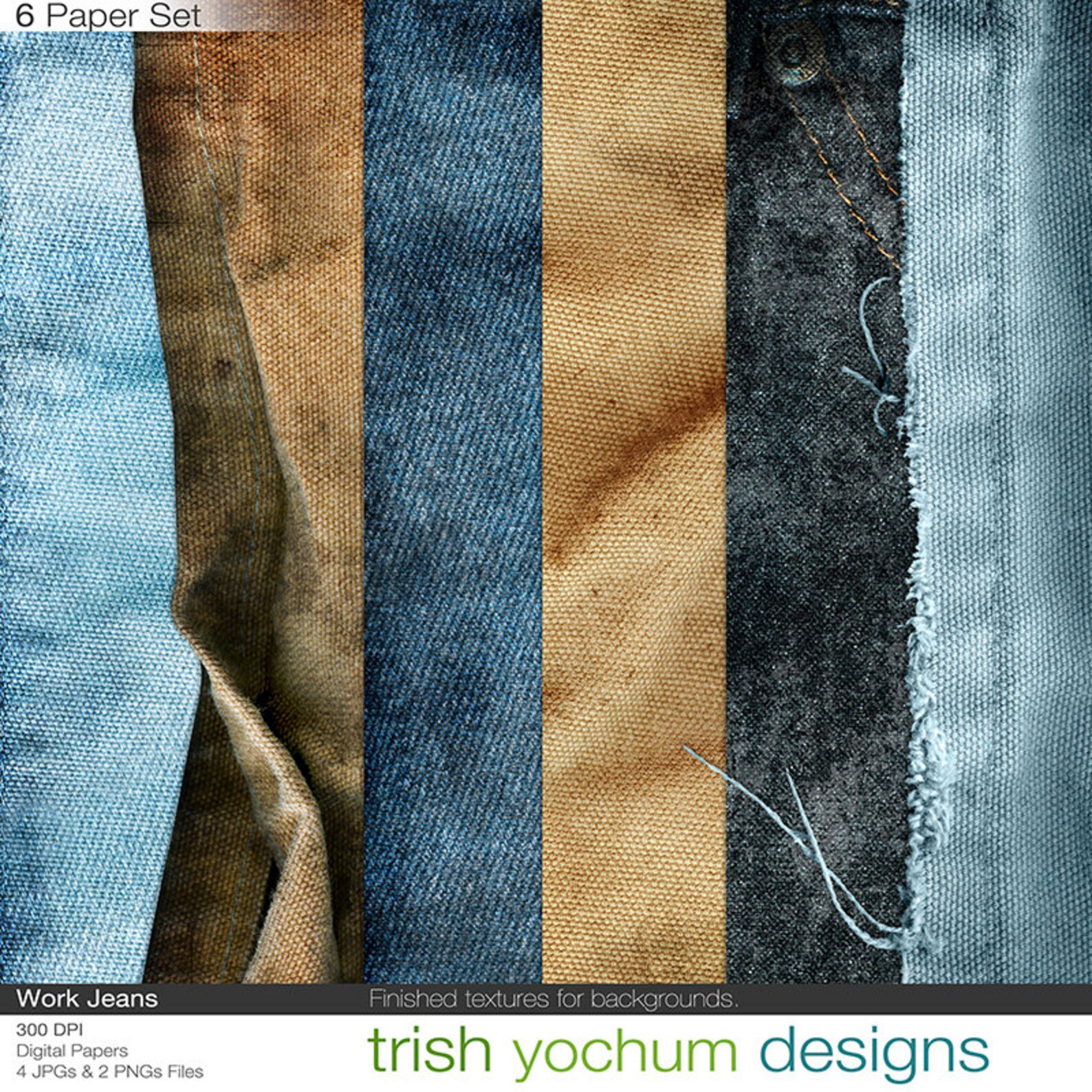 Denim Digital Papers Denim Paper Blue Jean Texture Etsy