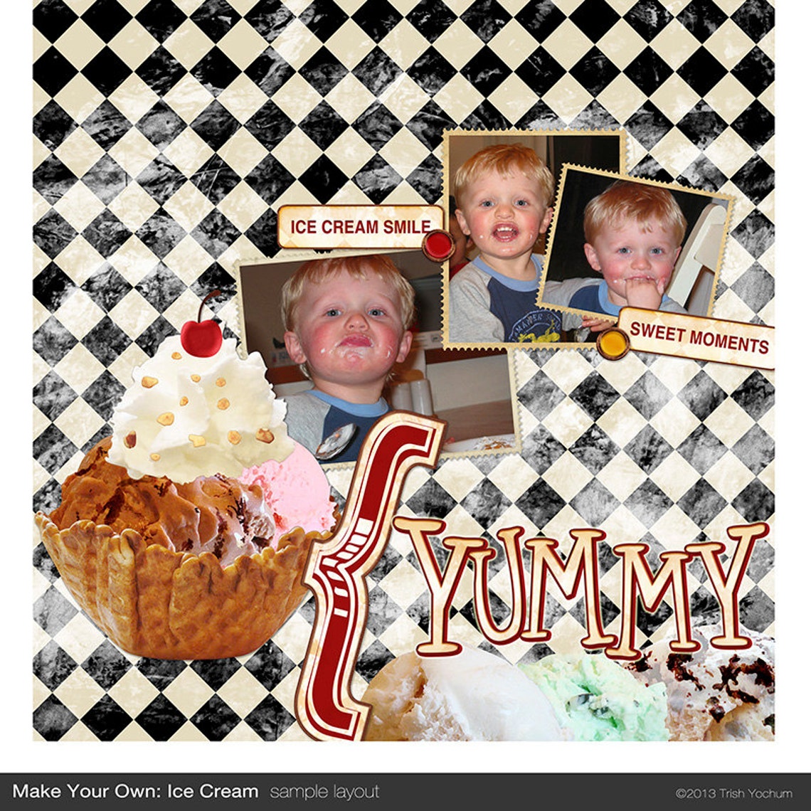 Ice Cream Clip Art Birthday Ice Cream Cone Summer Digital | Etsy